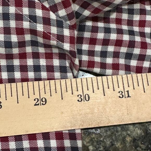 Oak Hill Button Down Shirt Men 3XL Red White Blue Plaid Wrinkle Free 100% Cotton - Picture 6 of 8